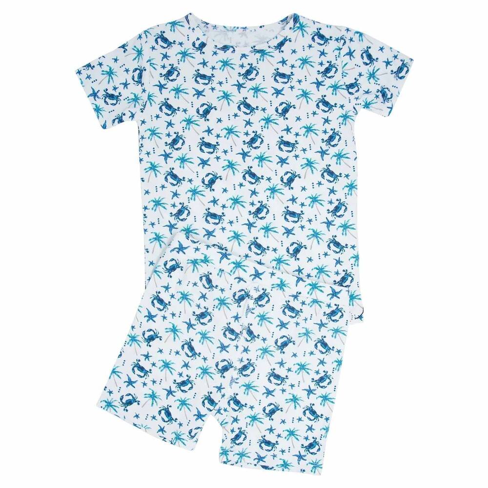 NEW SWEET BAMBOO kid's crab pajama set in blue
